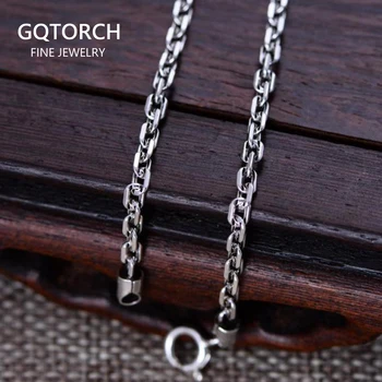 

Real 925 Sterling Silver 3mm Rectangle Link Chain Necklace 18" 20" 22" 24" 26" Fine Jewelry