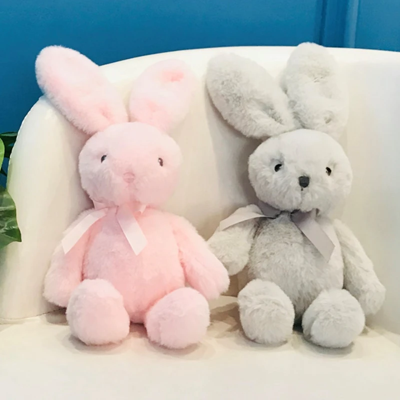 

New Super Soft 25CM Bow Tie Rabbits Cute Bunny Soft Stuffed Plush Toys Kids Birthday Gifts Wedding Parties Decor Christmas Gifts
