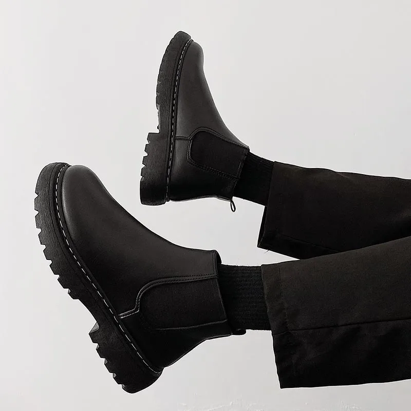 Men's Antiskid Boots Winter Men's Shoes Chelsea High Quality Tool Platform Boots England Versatile Chelsea
