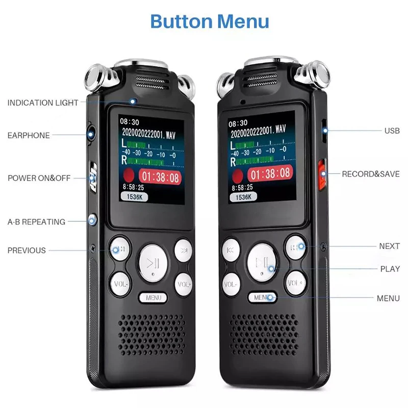 Digital Voice Recorder Double Microphones