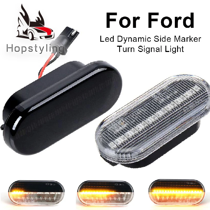 

2Pcs Dynamic Smoked Ambe Light LED Side Marker Turn Indicator Light Left Right For Ford C-Max Fiesta MK6 Focus MK2 Fusion Galaxy