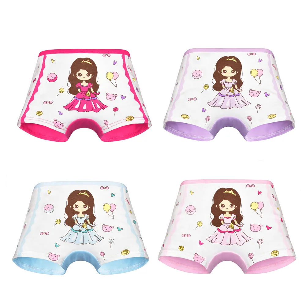 

4 Pieces/Lot New Design Girls Underwear Cotton Breathable Children Underpants Kids Briefs Boxers Comfortable Panties for Girls