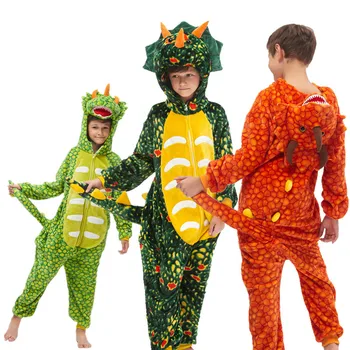 

Triceratops Kigurumi Kids Animal Pajamas Cosplay Cartoon One-piece Sleepwear Christmas Costume Unicorn Pyjamas for Child