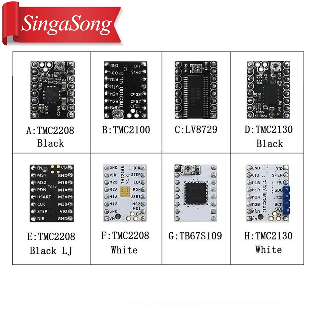 

5pcs/lot Stepstick TMC2208 TMC2100 TMC2130 with SPI MKS Stepper Motor StepStick Mute Driver for 3d printer control board