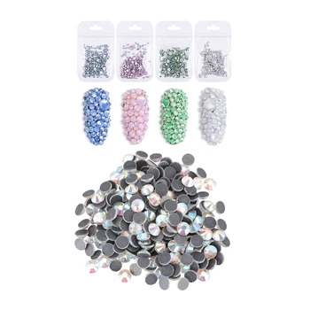 

2 Set Rhinestone: 1 Set 288 x Rhinestone Hot Fix Fusible Iron Pearl Glass Stone 6 Mm & 1 Set Nail Art Rhinestone Protein Diamond
