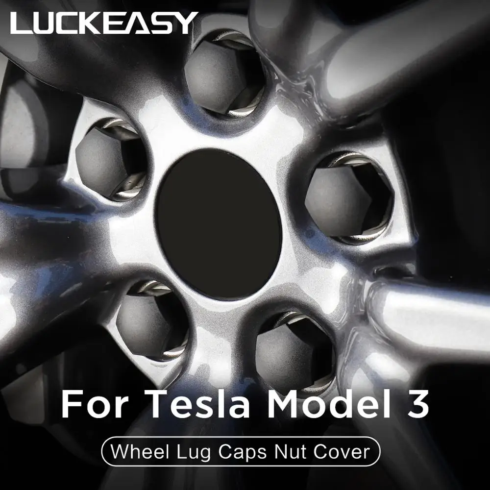 

LUCKEASY for Tesla Model 3 2017-2019 Aero Wheel Cap Kit Center Cap Set and Wheel Lug Nut Cover 20PCS