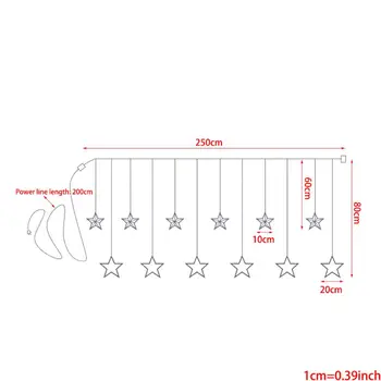 

138 LED 12 Stars Window Curtain String Lights with Remote and Timer Warm White Q0KF