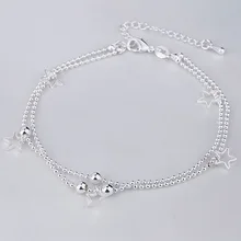 Простой пятиконечная звезда двойной слой ножной браслет корейский стиль аксессуары женские Морская звезда ножной браслет женские Европа и Америка аксессуары