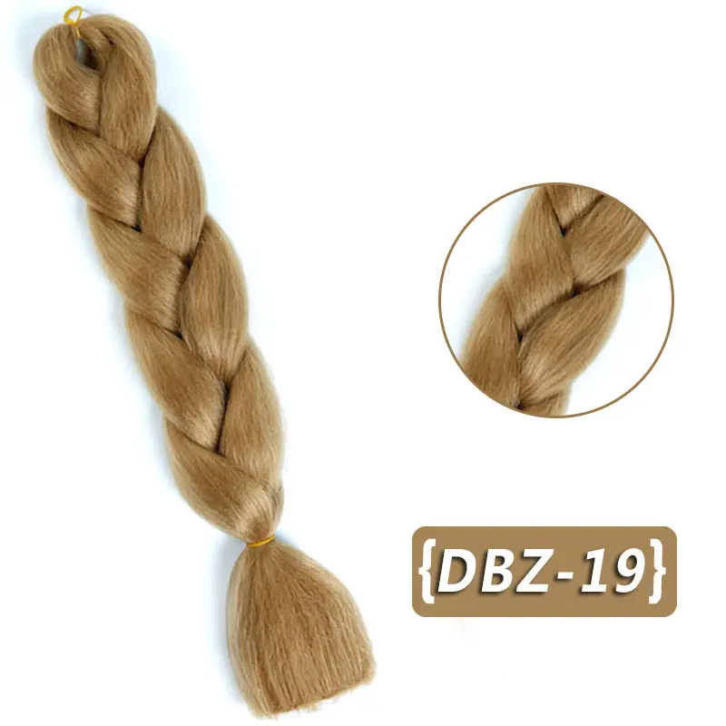 2" термостойкие плетеные волосы Омбре двухцветные огромные косички волосы синтетические волосы для кукол вязанные крючком волосы 100 г/упак. JINKAILI - Цвет: BR01-19