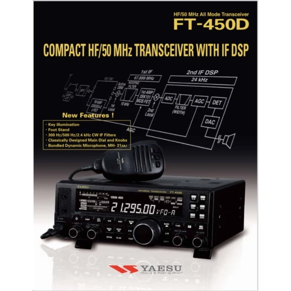 Базовый КВ трансивер YAESU FT-450D
