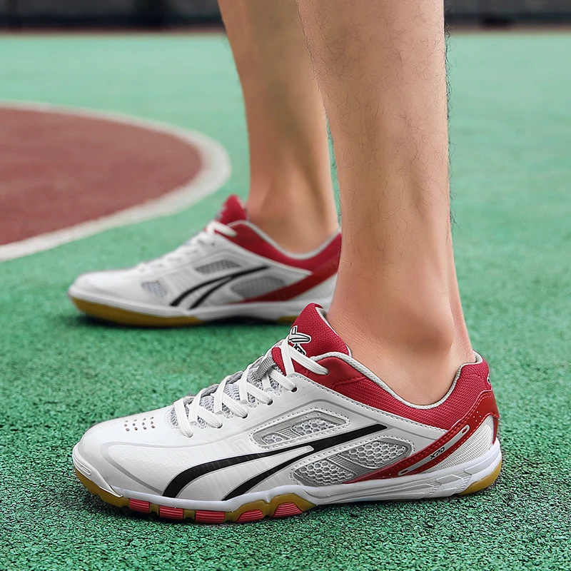Мужская и Женская Профессиональная Обувь для настольного тенниса; цвет красный, синий; качественные мужские нескользящие спортивные кроссовки; женские кроссовки для пинг-понга