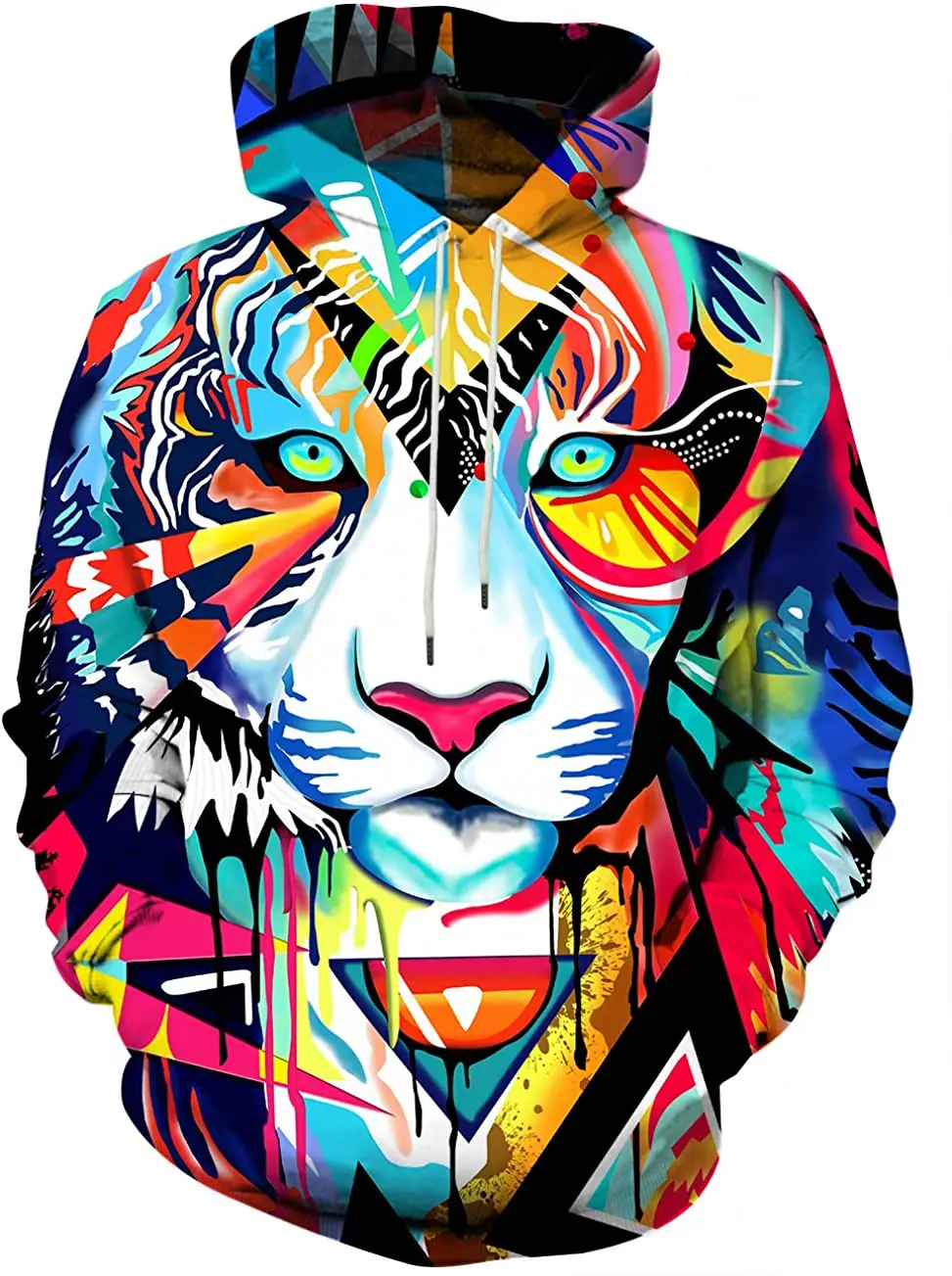 

Sudadera con capucha y bolsillos para hombre, jersey con estampado Digital, a la moda, 3D, Unisex, Harajuku
