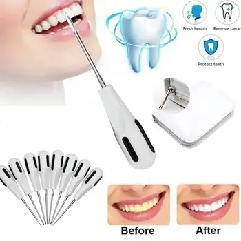 

white Stainless steel orthodontic tooth invasive elevator extraction plastic white handle single 8 piece set