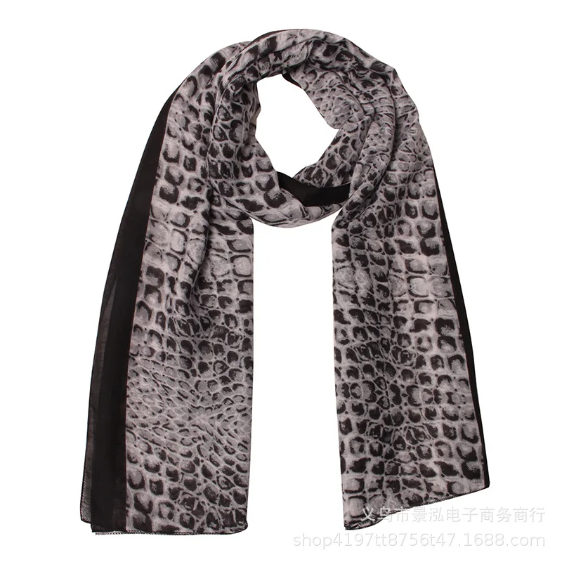 

Crocodile Pattern Stripes Paris Sand Summer around Machine Covered Edge Scarf