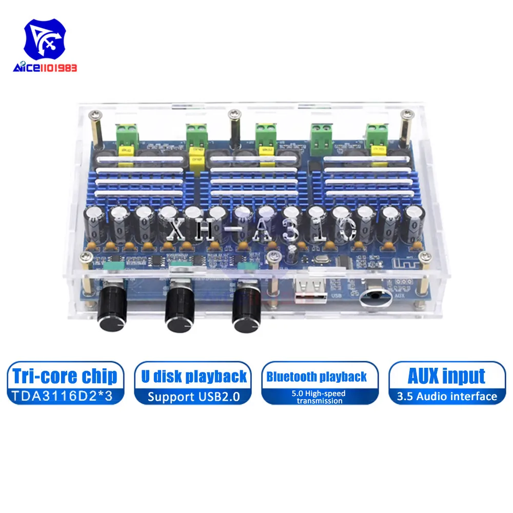 Плата аудио стереоусилителя diymore TPA3116D2 Bluetooth 5 0 4 канала 2x50 Вт + 2x100 цифровой модуль