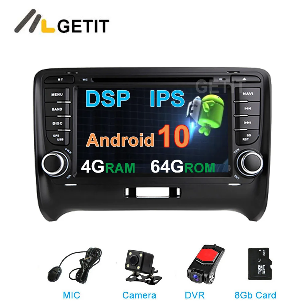 DSP ips 64G Автомобильный DVD стерео Мультимедиа Радио Android 10 для Audi TT MK2 8J 2006- gps навигация