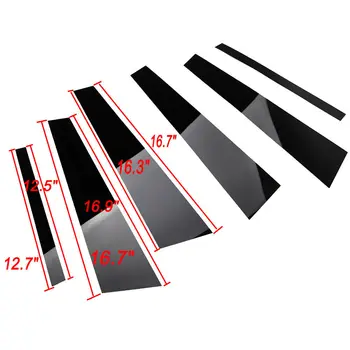 

For BMW 3 Series Trim Cover F30 2013-2018 Wax Not Fade 6PCS Window Pillar