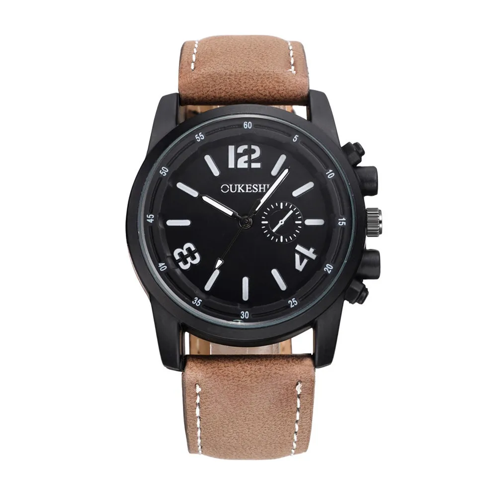 

Korean-style Fashion Simple Watch Delicacy Black Shell Men And Women Students Waterproof Large Dial MEN'S Quartz Watch
