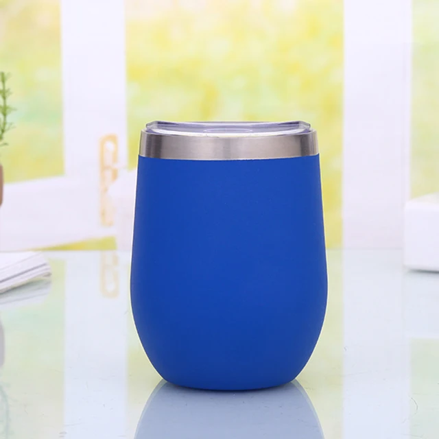 350ml Stainless Steel Vacuum Flask Thermos Cup Cute Double Eggshell Cup Vacuum Flasks Travel Coffee Mug Creative Red Wine Glass as picture