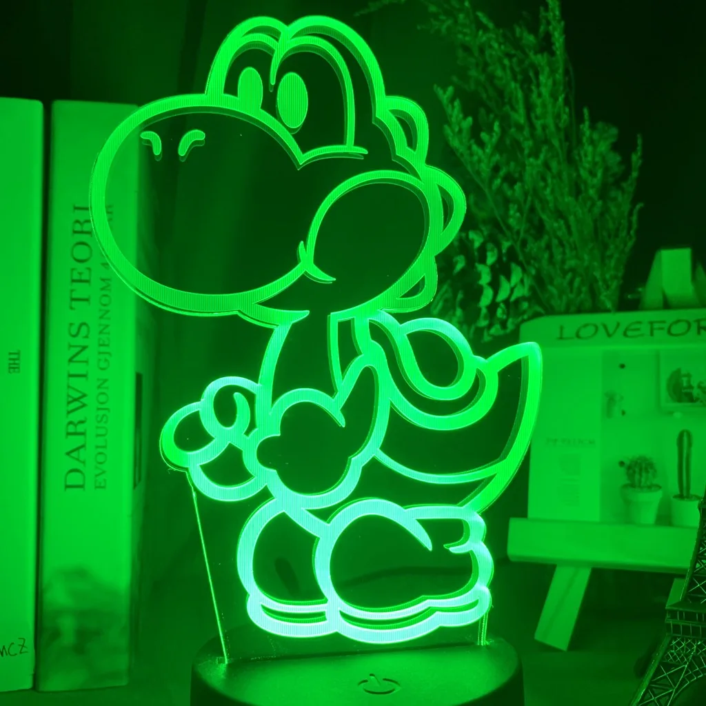 Игра Супер Марио фигура Йоши Led 3d ночной Светильник для детской спальни украшение ночной Светильник классный подарок на день рождения для детей 3d лампа