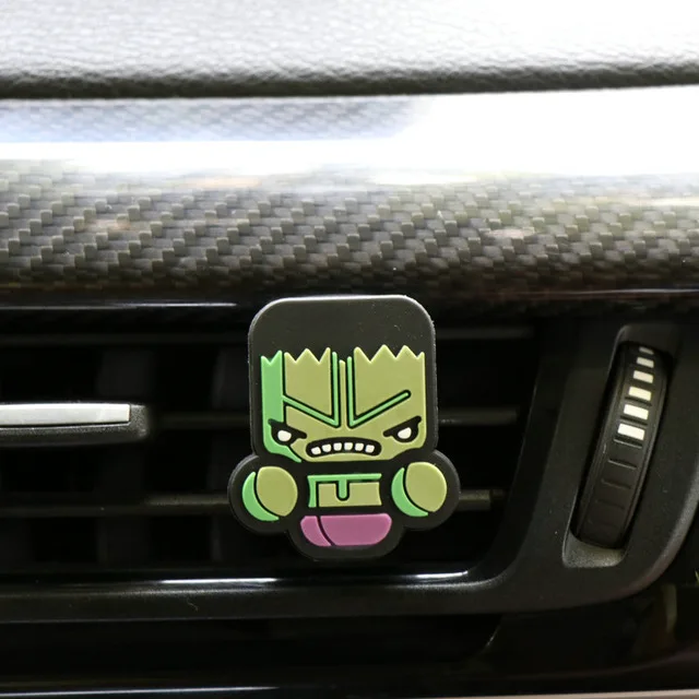 hulk Милый мультфильм мстители Супер Герои автомобиль воздуха на выходе автомобиля освежитель твердые духи аромат клип - Color Name: hulk