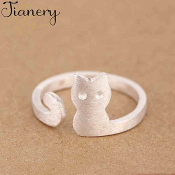 

JIANERY Luxury Brand 925 Sterling Silver Cat Rings For Women Lover Girls Gifts Bridal Wedding Jewelry 2019