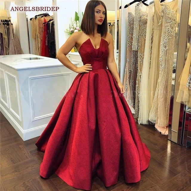 Maroon Sweetheart A Line Tulle Sequin Prom Dress Wedding Gown – Sultan Dress