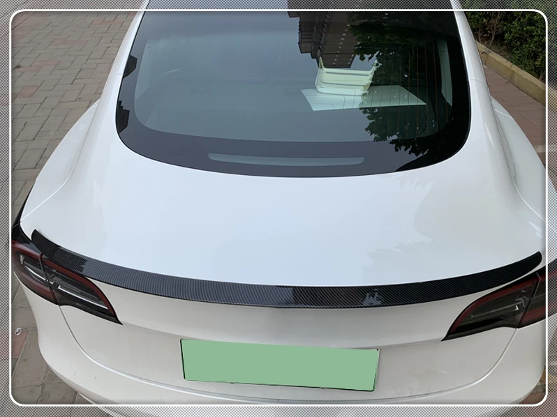 

For Tesla Model 3 2017 2018 2019 Car Styling Rear Trunk Spoiler Wing Molding Strip Cover Trim ABS Plastic Auto Accessories