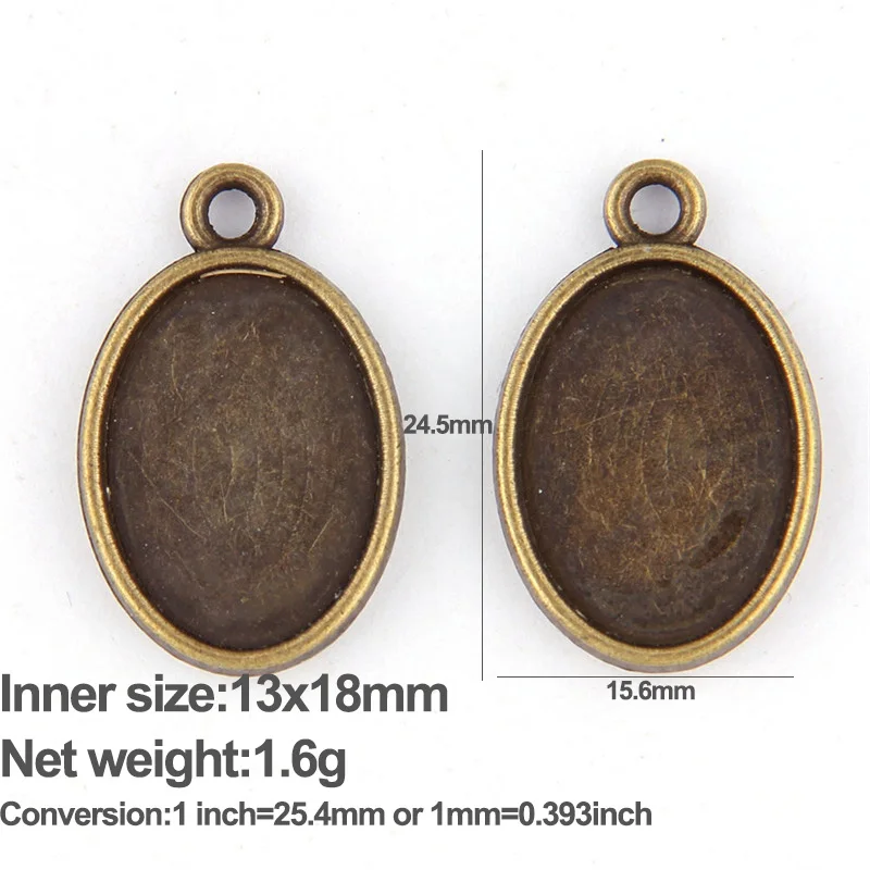 Antique bronze 5 шт. античная бронза двухсторонний двойной висящий 13x18 мм Овальный DIY ювелирные аксессуары нашли сплав нижняя поддержка основа ожерелья - Цвет: Antique bronze