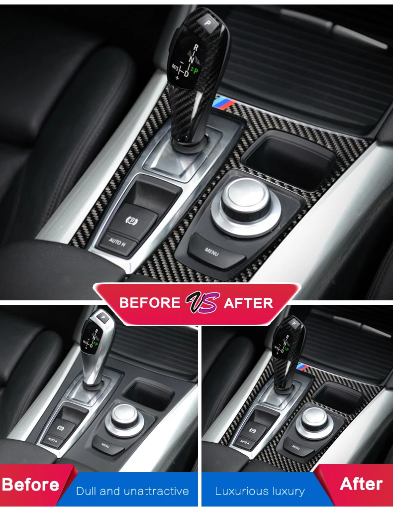 Интерьер углеродного волокна управление передачей панель держатель чашки рамка машина для обрезания наклеек для BMW X5 X6 E70 E71 2008-2013 LHD RHD аксессуары