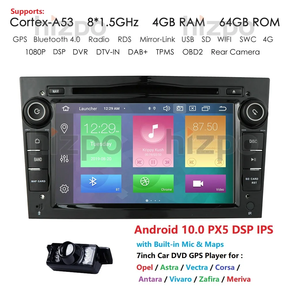 Octa Core IPS DSP 2 Din Android 10 Car DVD Player For Opel Vectra C Zafira B Corsa D C Astra H G J Meriva Vivaro GPS Radio