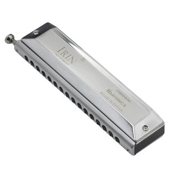 

IRin 16 Holes 64 Tone Harmonica Chromatic Mouth Organ Harp Gaita Harmonica Woodwind Instruments with Case