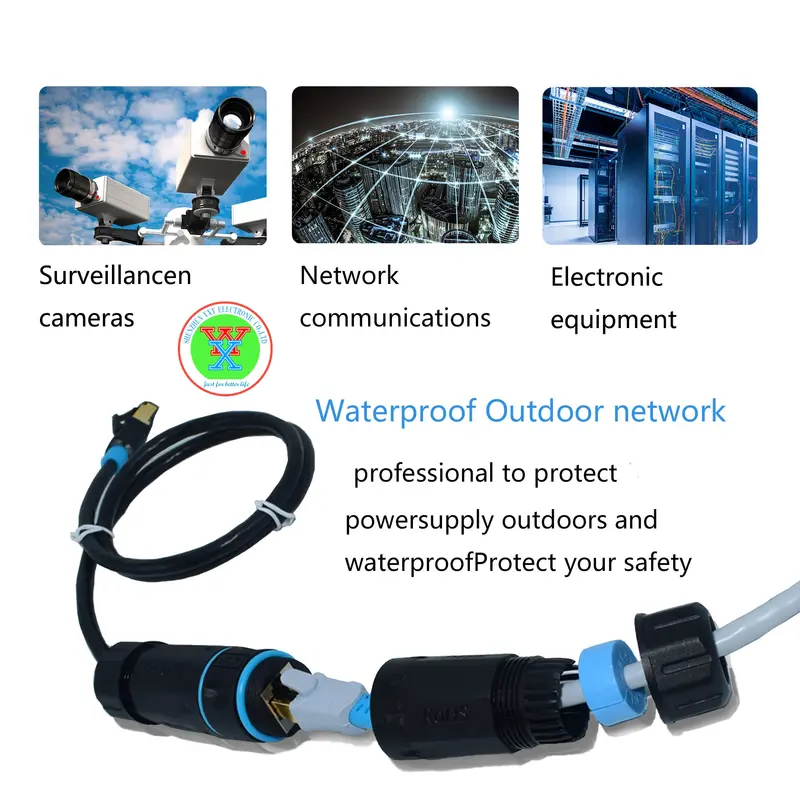 YXY IP68 RJ45 Outdoor CAT6 STP Waterproof Connector Nylon PA66 Rubber Ring Material - Image 4