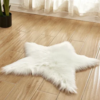 

Carpet For Bedroom Pentagram Super Soft acrylic plush Star Shape Long Plush Area Rug Floor Mat