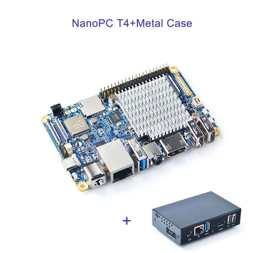 US $136.98 NanoPC T4 RK3399 ARM Development Board RAM 4GB Gbps Ethernet Support Android 10 Ubuntu AI deep learning NPI12
