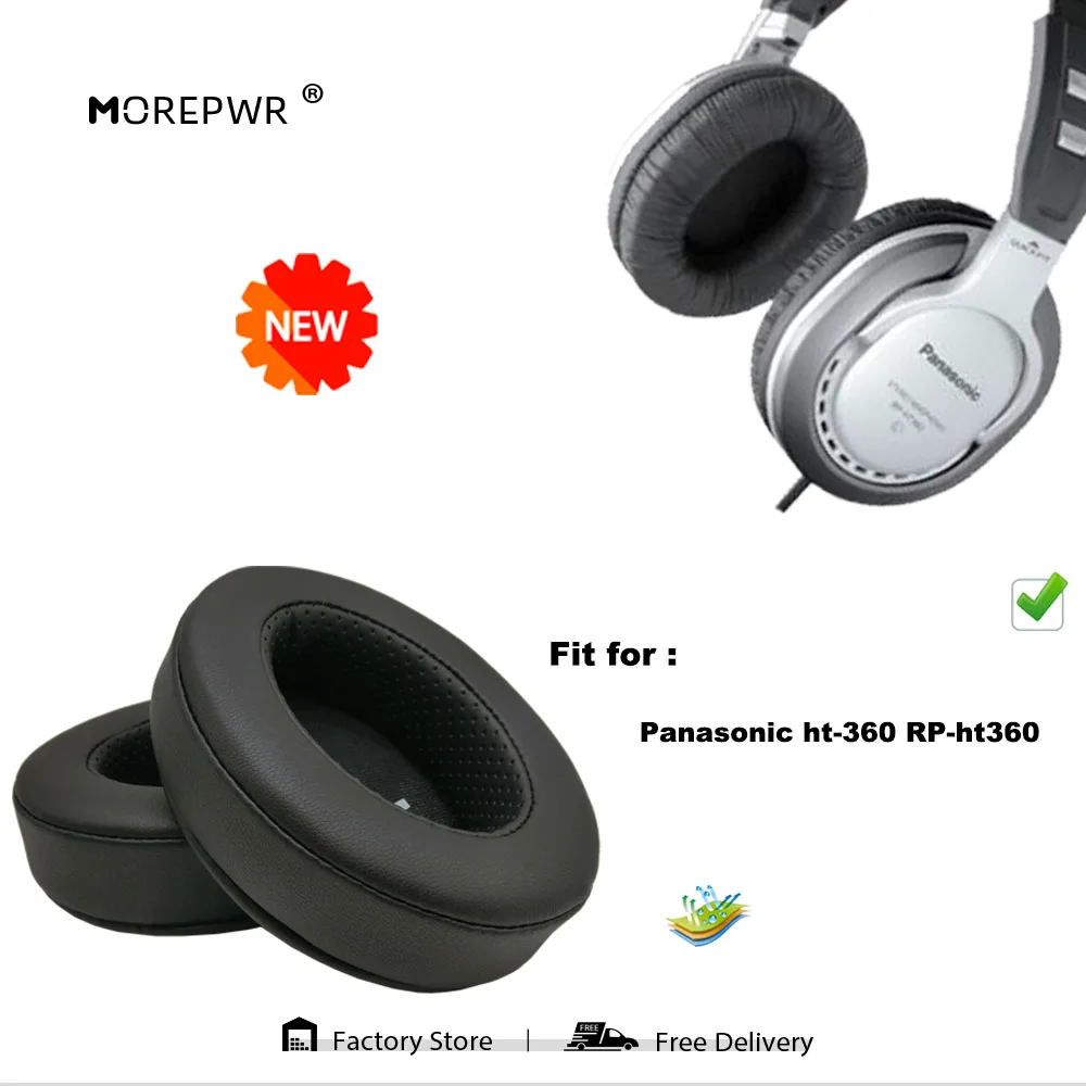 

Morepwr New Upgrade Replacement Ear Pads for Panasonic ht-360 RP-ht360 Headset Parts Leather Cushion Velvet Earmuff Earphone