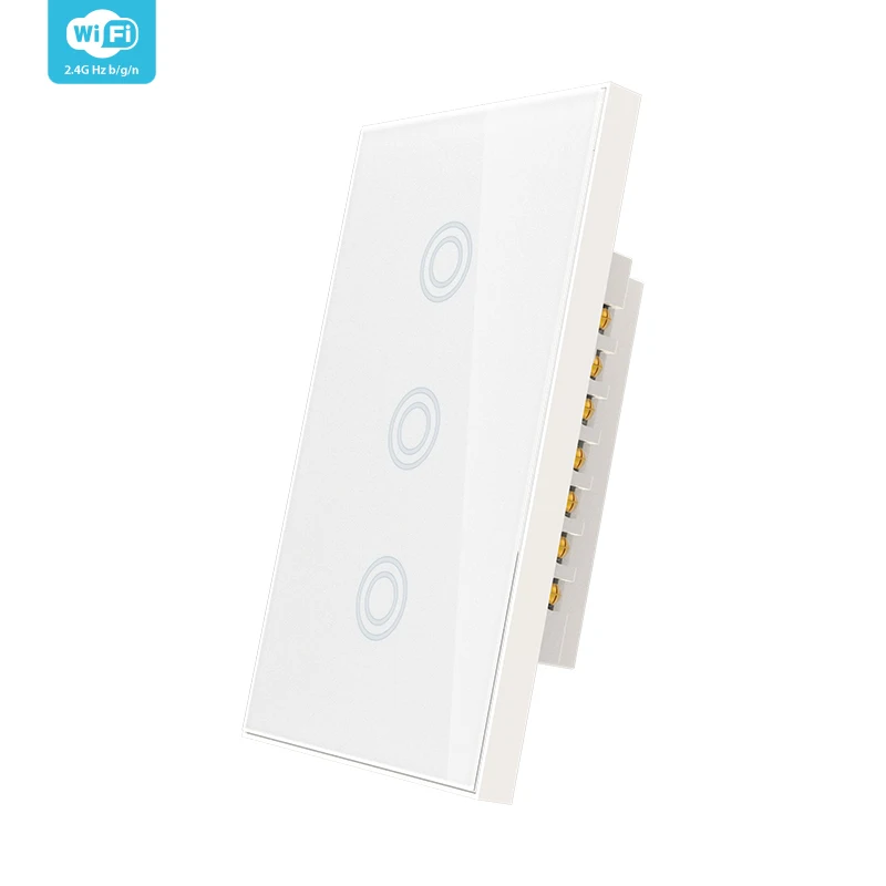 3Gang Timethinker Smart Wi-Fi настенный выключатель света 1/2/3 Gang США Дистанционное Управление сенсорный переключатель умный дом пульт дистанционного управления работает с Alexa Echo Google Home - Цвет: 3Gang