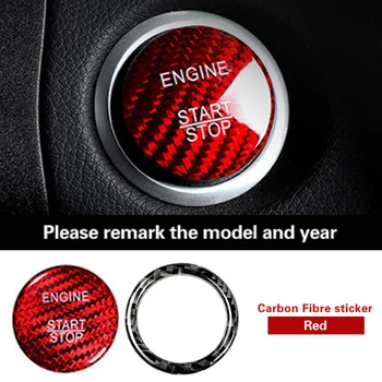 

Red Button Stickers 1 Set Carbon Fiber Cra Engine Button Cover For Mercedes Benz
