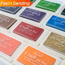 1pc 15 צבעים גדול דיו כרית שמן מתכנן רעיונות סיליקון חותמת DIY יומן ברכה כרטיס עץ נייר מלאכת מתנה(China)