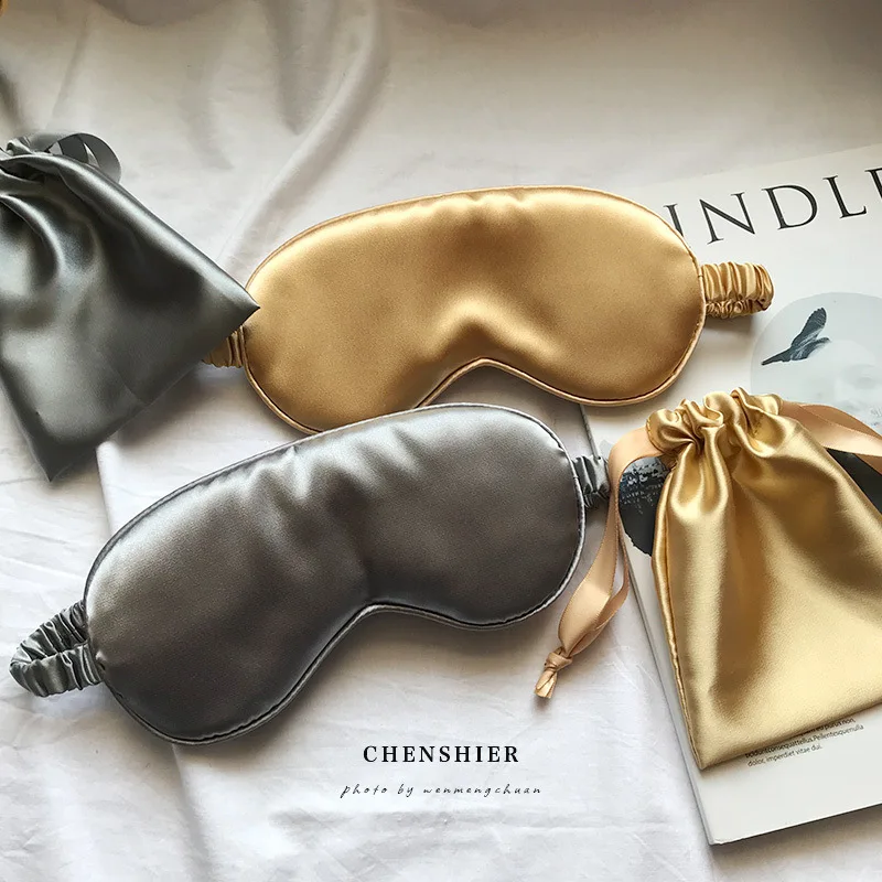 

100% Mulberry Silk Double-Sided Silk Eye Mask Sleep Shading Breathable Pajama Comfortable Earplug Anti-noise Men And Women throu
