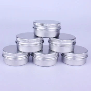 

10pcs 5/10/60ml Round Threaded Aluminum Cream Jar Tin Cosmetic Lip Balm Containers Nail Derocation Crafts Refillable Bottles