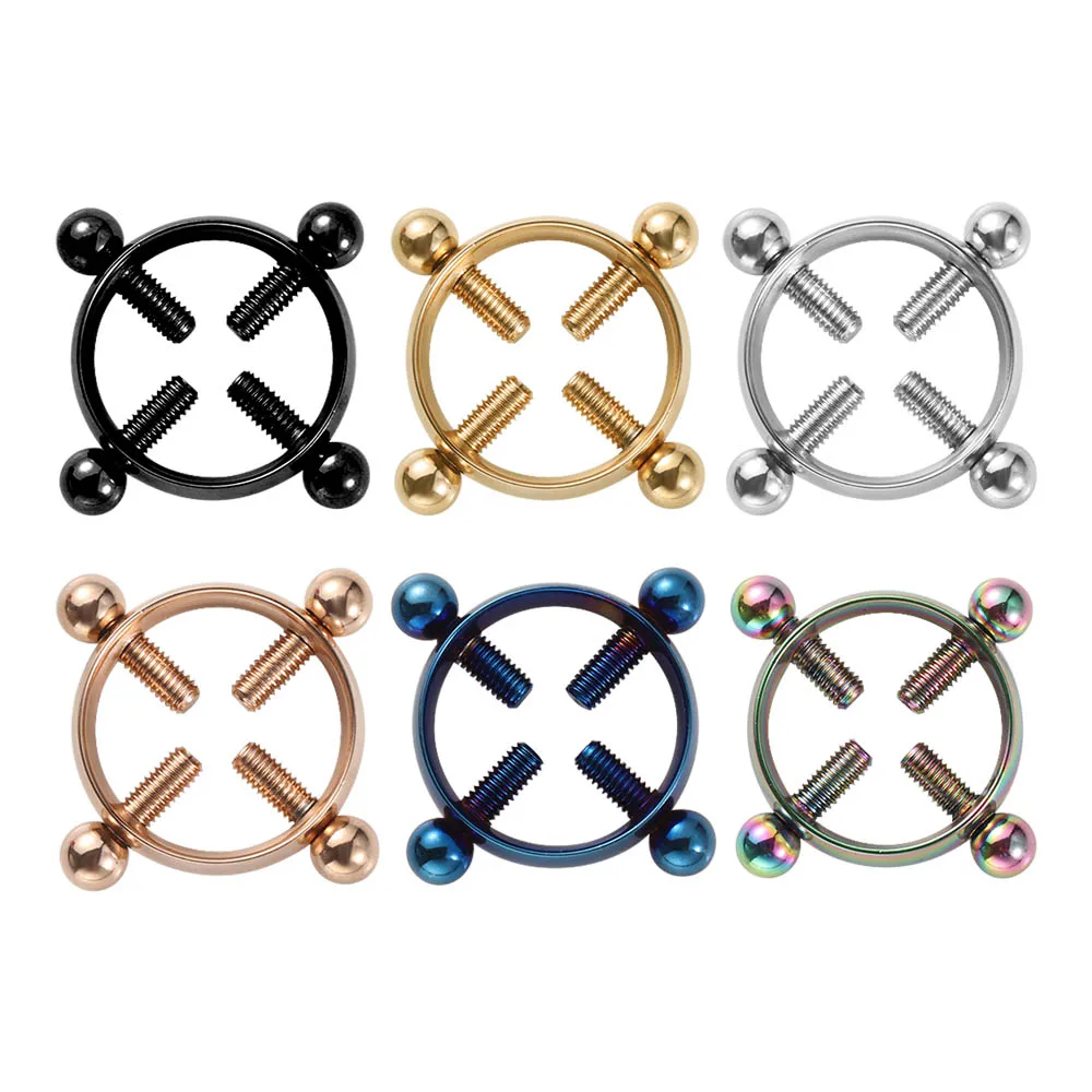 1 Pair Stainless Steel Round Non Piercing Nipple Ring Shield Body Jewelry Clamps Adult Game for Women | Украшения и аксессуары