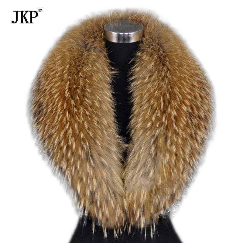 

JKP 2019 Natural Raccoon Fur Collar 100% Real Animal Hair Fur Scarf for Women Winter High Quality Shawl and Scarf Fashion Collar