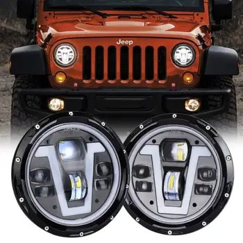 

2 pcs J-epp w rangler 7 inch round led headlight
