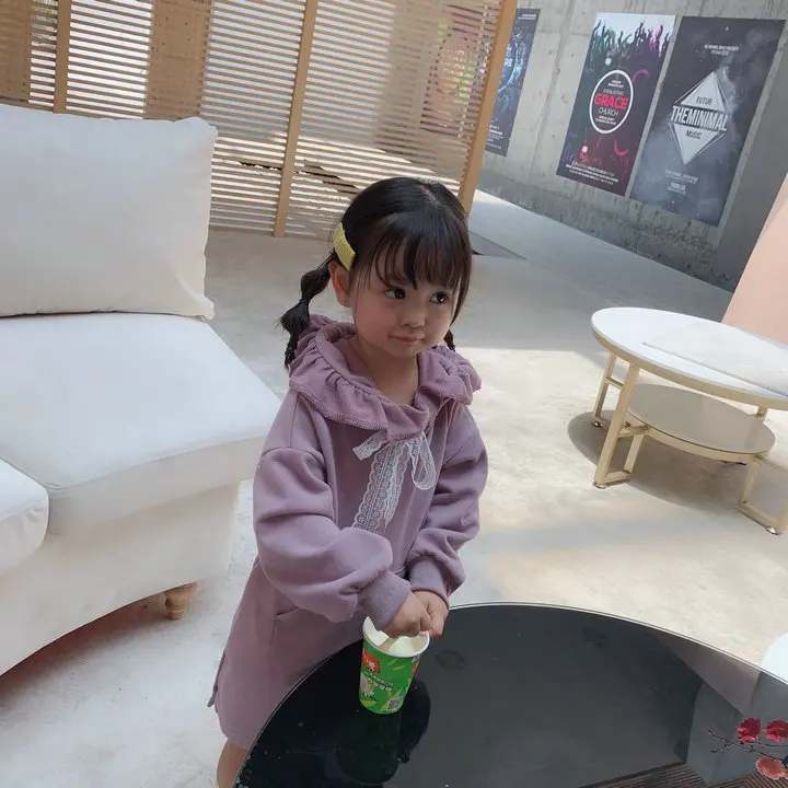Одежда с длинными рукавами для девочек с шапками; коллекция 2019 года; сезон осень; Детские однотонные Хлопковые Платья с капюшоном и