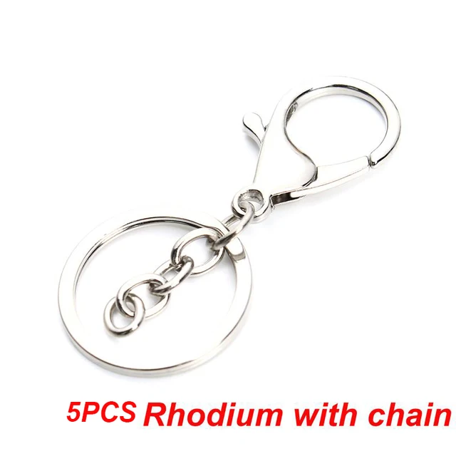 5-20pcs/lot Key Chain Key Ring keychain Bronze Rhodium Gold 28mm Long Round Split Keyrings Keychain Jewelry Making Wholesale DIY 5PCS Rhodium