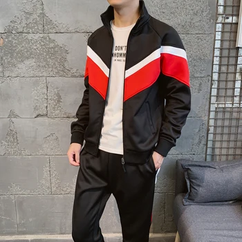 

Autumn Sweatshirt Hoodie Pant 2 Piece Set Suits Streetwear Jacket+Pant Male Jacket Trousers Chandal Hombre Trainingspak Mannen