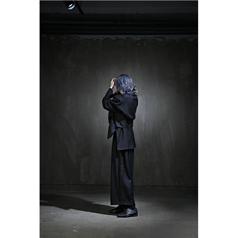 Men's trousers new spring/summer nine minute trousers wide leg trousers culottes for men casual trousers large harem trousers