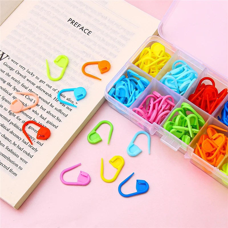 Description Picture 3 of itemMix Color Plastic Knitting Tools Locking Stitch Markers Ring Crochet Latch Knitting Tools Needles Clip Hook Set DIY Craft Sewing