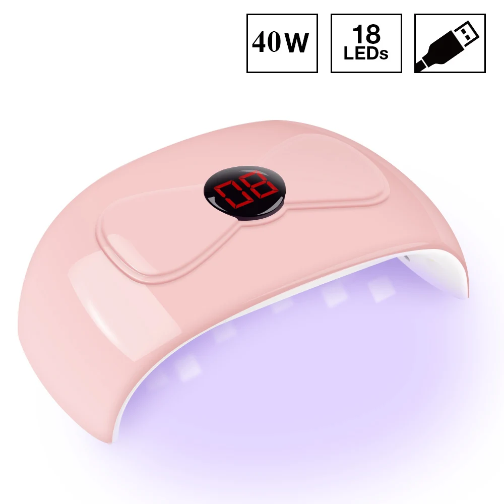 

Dmoley 40W UV LED Lamp For Nails 18 LEDs Nail Dryer MINI USB Lamp For Manicure With Sensor LCD Display Lamp for Nails